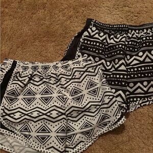Variety Black and White Geometric Patterned Shorts